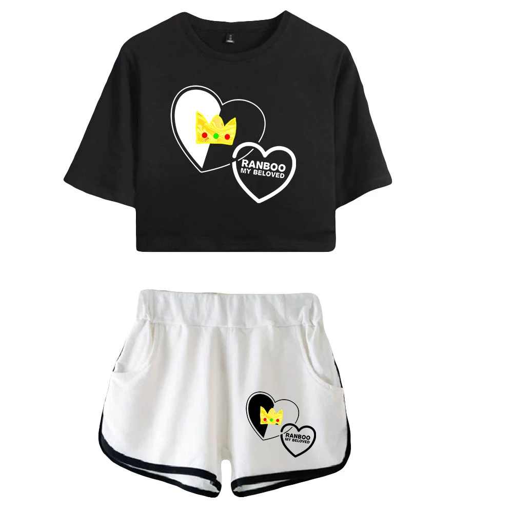 2021 г., Ranboo Merch, женский сексуальный короткий топ и шорты, комплект из двух предметов, кавайный принт, летние женские комплекты одежды 
2021 г., Ranboo Merch, женский сексуальный короткий топ и шорты, комплект из двух предметов, кавайный принт, летние женские комплекты одежды