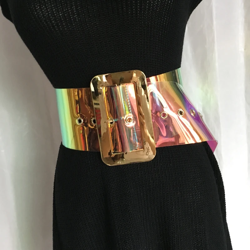 New hot sell women fashion laser belt plastic wide gradient color Transparent Jelly Waist Belt
New hot sell women fashion laser belt plastic wide gradient color Transparent Jelly Waist Belt