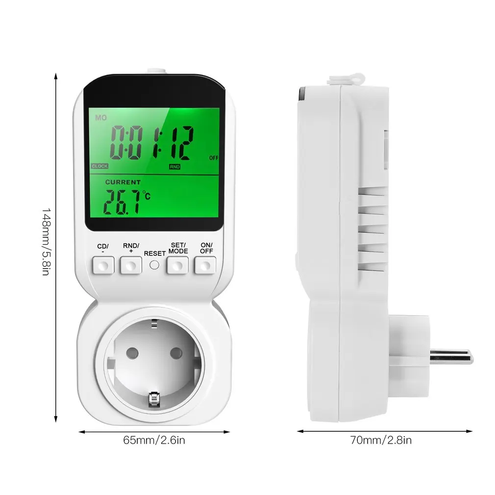 Multi-function LCD Display Thermostat Timer Switch Socket with Sensor Probe Digital Clock Adjustable 12/24 Hour Energy-saving
Multi-function LCD Display Thermostat Timer Switch Socket with Sensor Probe Digital Clock Adjustable 12/24 Hour Energy-saving