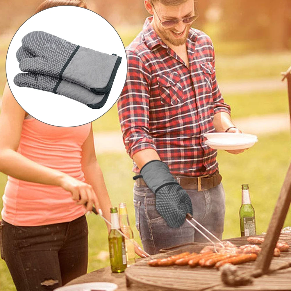 Kitchen Baking Gloves, Oven Gloves with Heat-resistant Non-slip Silicone Thick Cotton Pad for Fondue Racks, Barbecue and Camping
Kitchen Baking Gloves, Oven Gloves with Heat-resistant Non-slip Silicone Thick Cotton Pad for Fondue Racks, Barbecue and Camping