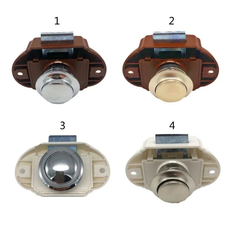 RV Push Button Lock Durable Alloy Hardware Fittings Suitable for 15-18mm Thickness Furniture RV Boat Caravan Door 
RV Push Button Lock Durable Alloy Hardware Fittings Suitable for 15-18mm Thickness Furniture RV Boat Caravan Door