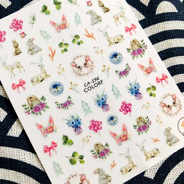 CA-596 SPRING flower Elephant rabbits 3d nail art stickers decal template diy nail tool decorations
CA-596 SPRING flower Elephant rabbits 3d nail art stickers decal template diy nail tool decorations