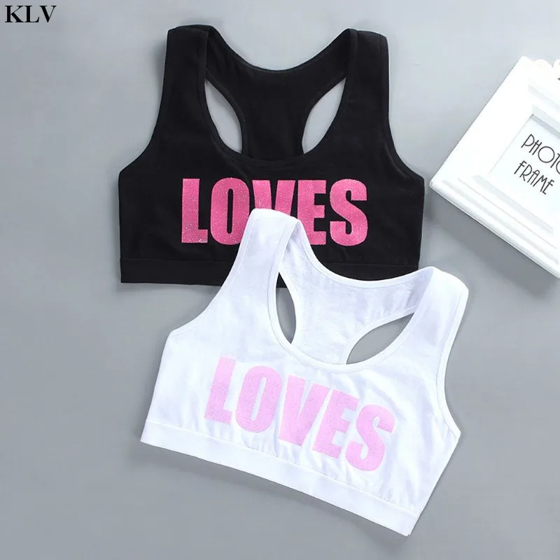 KLV Girls Cotton Sport Training Bra Love Letter Print Solid Color Wide Strap Wire Free Underwear Bralette For 8-16 Years Girls
KLV Girls Cotton Sport Training Bra Love Letter Print Solid Color Wide Strap Wire Free Underwear Bralette For 8-16 Years Girls