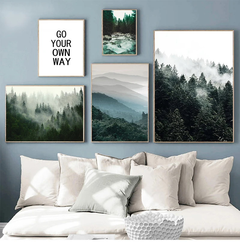 Mountain Wall Posters Fog Forest Canvas Painting Natural Landscape Poster Nordic Wall Pictures For Living Room Home Decoration
Mountain Wall Posters Fog Forest Canvas Painting Natural Landscape Poster Nordic Wall Pictures For Living Room Home Decoration