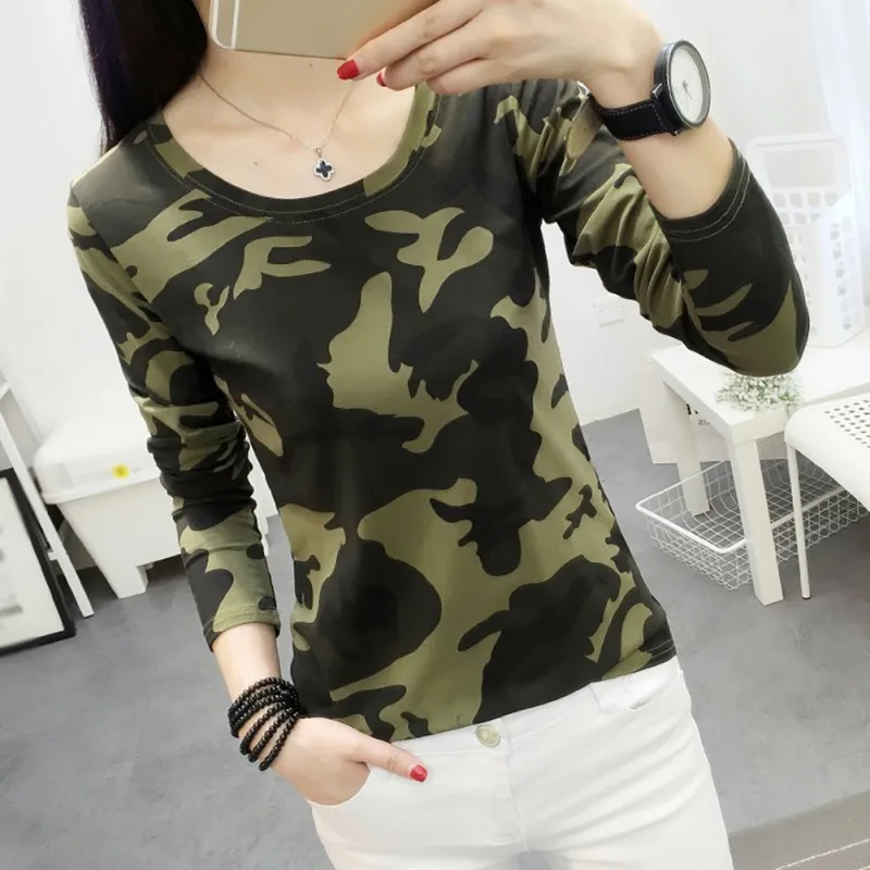 New Fashion O Neck Long Sleeve Slim Tshirt Women Camouflage Printing T Shirt Women Casual Tops Female Clothes
New Fashion O Neck Long Sleeve Slim Tshirt Women Camouflage Printing T Shirt Women Casual Tops Female Clothes