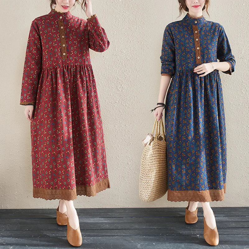 2021 New Spring Autumn Vintage Small Floral Lacework Long Sleeve Woman Dress Vestido De Mujer Robe Elbise Dresses for Women
2021 New Spring Autumn Vintage Small Floral Lacework Long Sleeve Woman Dress Vestido De Mujer Robe Elbise Dresses for Women