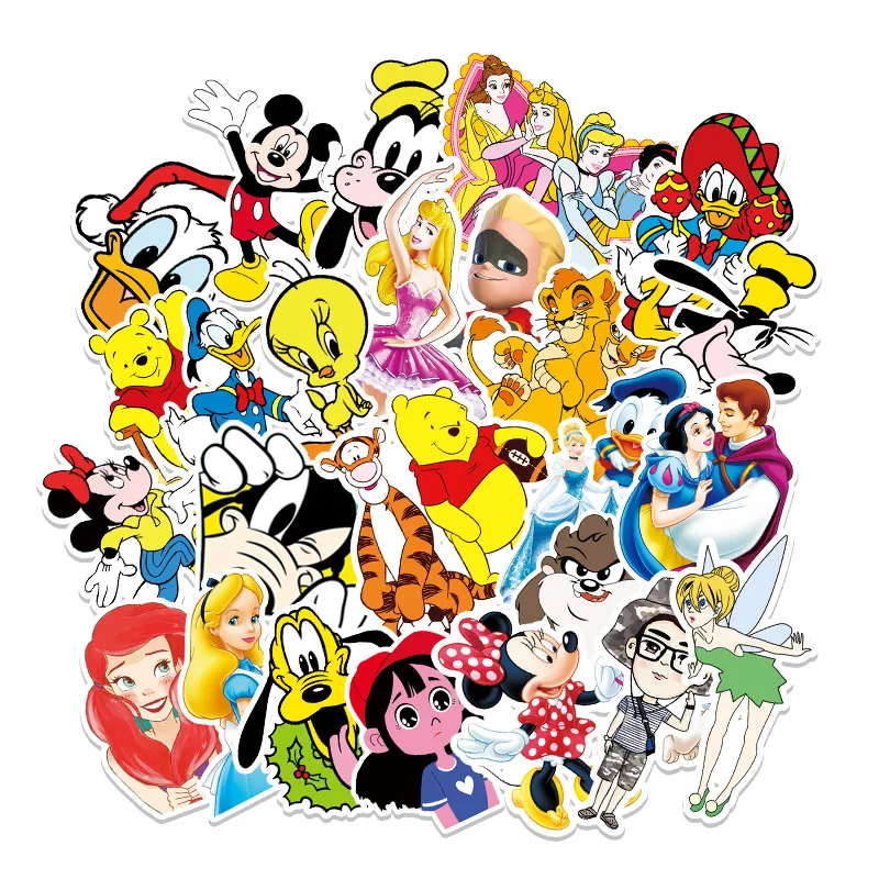 56pcsDisney Sticker Pooh Mickey Mouse Snow White Luggage Piano Car Bike Graffiti Sticker Waterproof Stickers Toy Gifts
56pcsDisney Sticker Pooh Mickey Mouse Snow White Luggage Piano Car Bike Graffiti Sticker Waterproof Stickers Toy Gifts