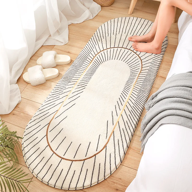 Oval Bedside Furry Rug Bedroom Long Foot Mat Super Soft Lamb Wool Living Room Decorative Carpet Non-slip Absorbent Door Mat
Oval Bedside Furry Rug Bedroom Long Foot Mat Super Soft Lamb Wool Living Room Decorative Carpet Non-slip Absorbent Door Mat