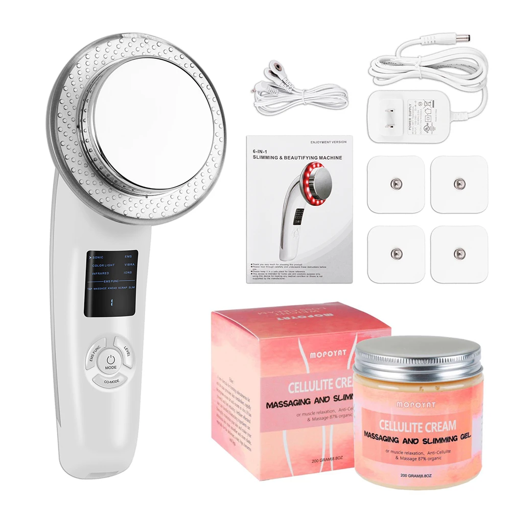 6 in 1 LCD Ultrasonic Cavitation EMS Body Massager Slimming Machine With Fat Burn Slim Cream Gel Cavitation Anti Cellulite
6 in 1 LCD Ultrasonic Cavitation EMS Body Massager Slimming Machine With Fat Burn Slim Cream Gel Cavitation Anti Cellulite