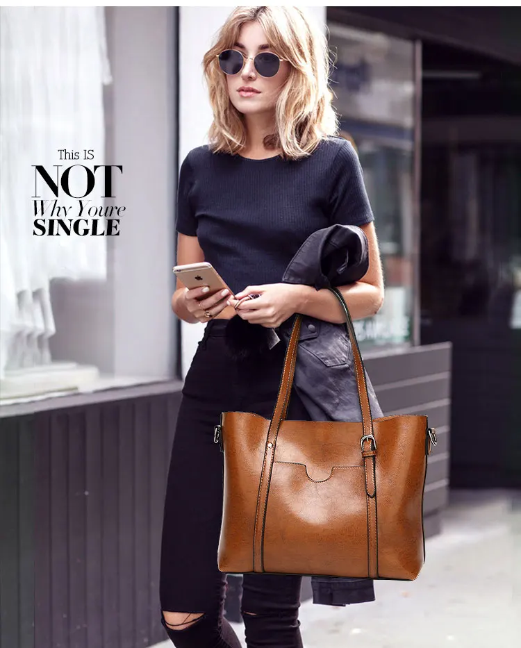 Women Bag Oil Wax Women Leather Handbags Luxury Lady Hand Bags with Purse Pocket Women Messenger Bags Female Retro Tote Sac Bols
Women Bag Oil Wax Women Leather Handbags Luxury Lady Hand Bags with Purse Pocket Women Messenger Bags Female Retro Tote Sac Bols