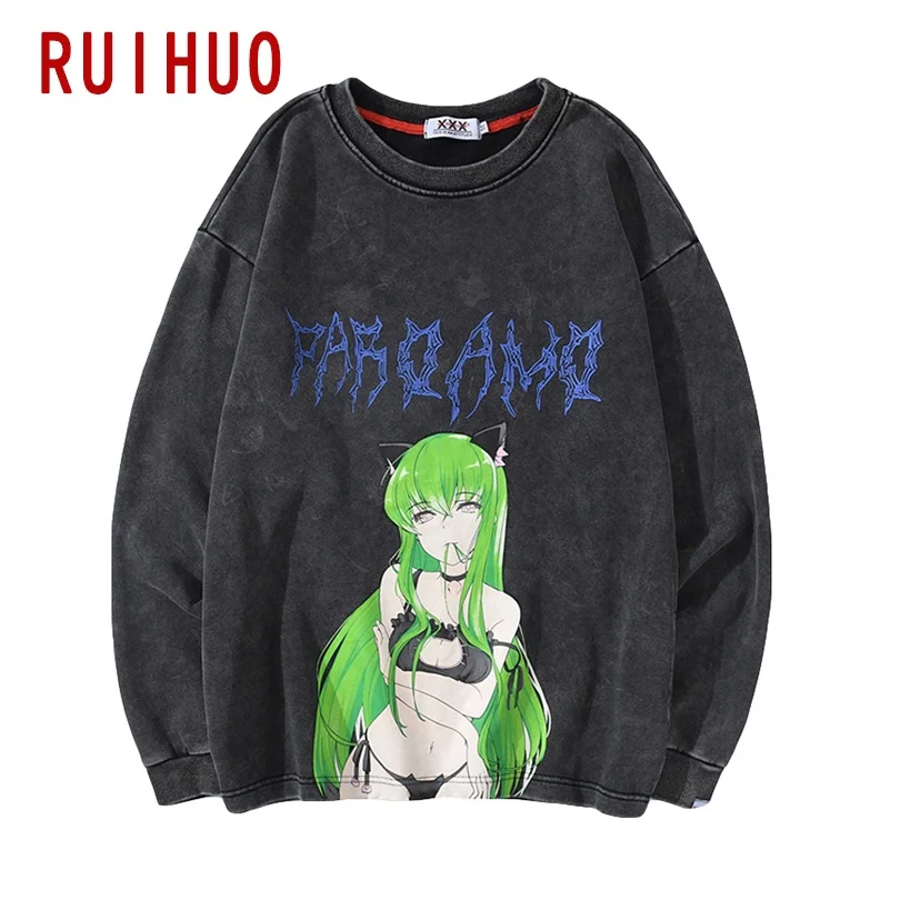 RUIHUO Kawaii Pullover Sweatshirt Men Harajuku Japanese Streetwear Men Sweat Tracksuit Men Japanese Clothes 2XL 2021 Spring
RUIHUO Kawaii Pullover Sweatshirt Men Harajuku Japanese Streetwear Men Sweat Tracksuit Men Japanese Clothes 2XL 2021 Spring