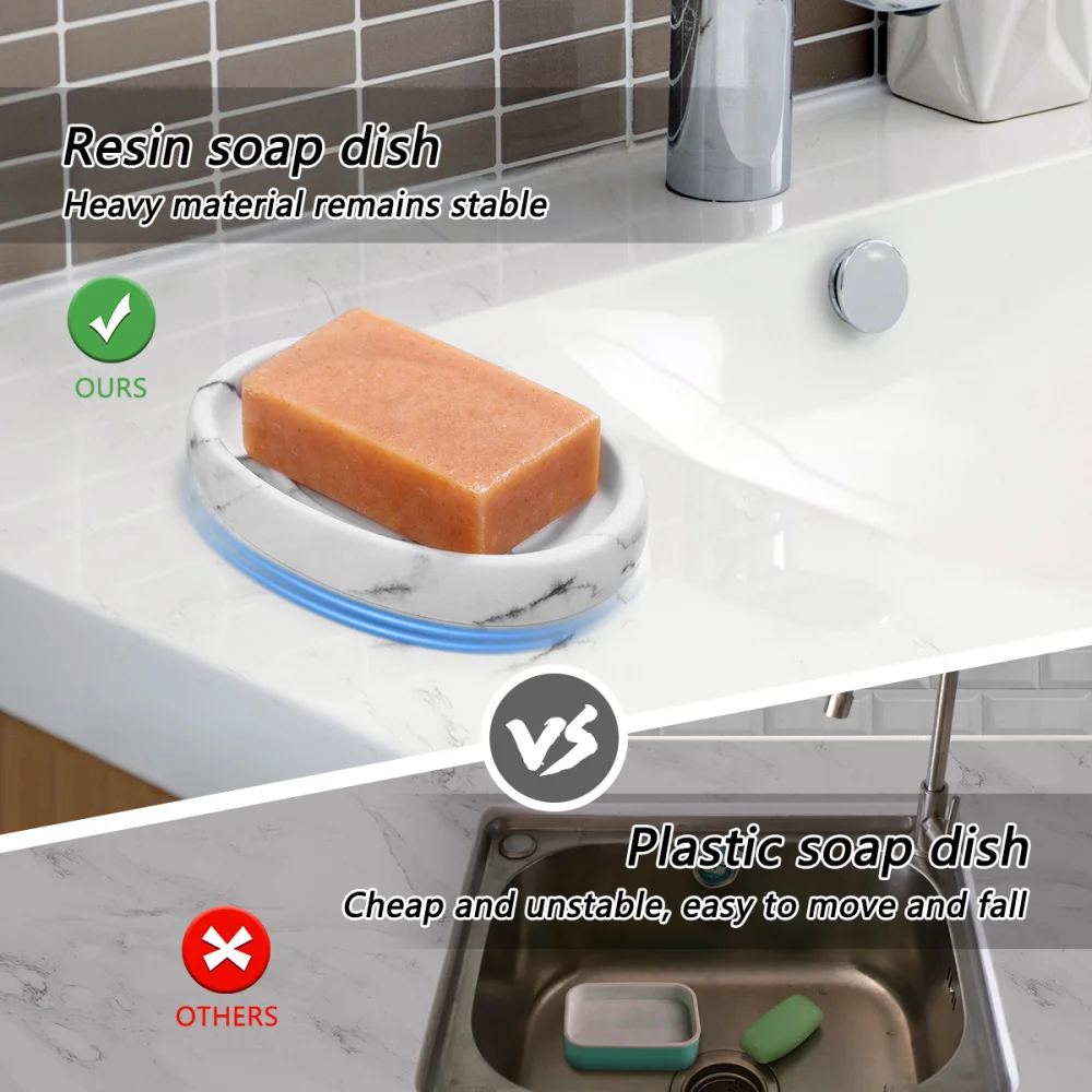 HOMEMAXS Resin Soap Holder Lightweight Soap Saver Soap Dish Soap Box for Bathroom Shower Home Kitchen
HOMEMAXS Resin Soap Holder Lightweight Soap Saver Soap Dish Soap Box for Bathroom Shower Home Kitchen
