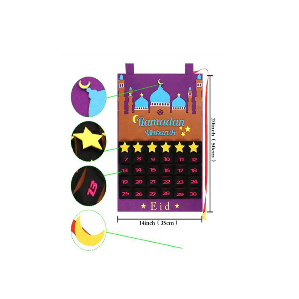 WSND Felt Ramadan Eid Mubarak Kareem Wall Hanging Numbered Countdown Calendar Planner
WSND Felt Ramadan Eid Mubarak Kareem Wall Hanging Numbered Countdown Calendar Planner