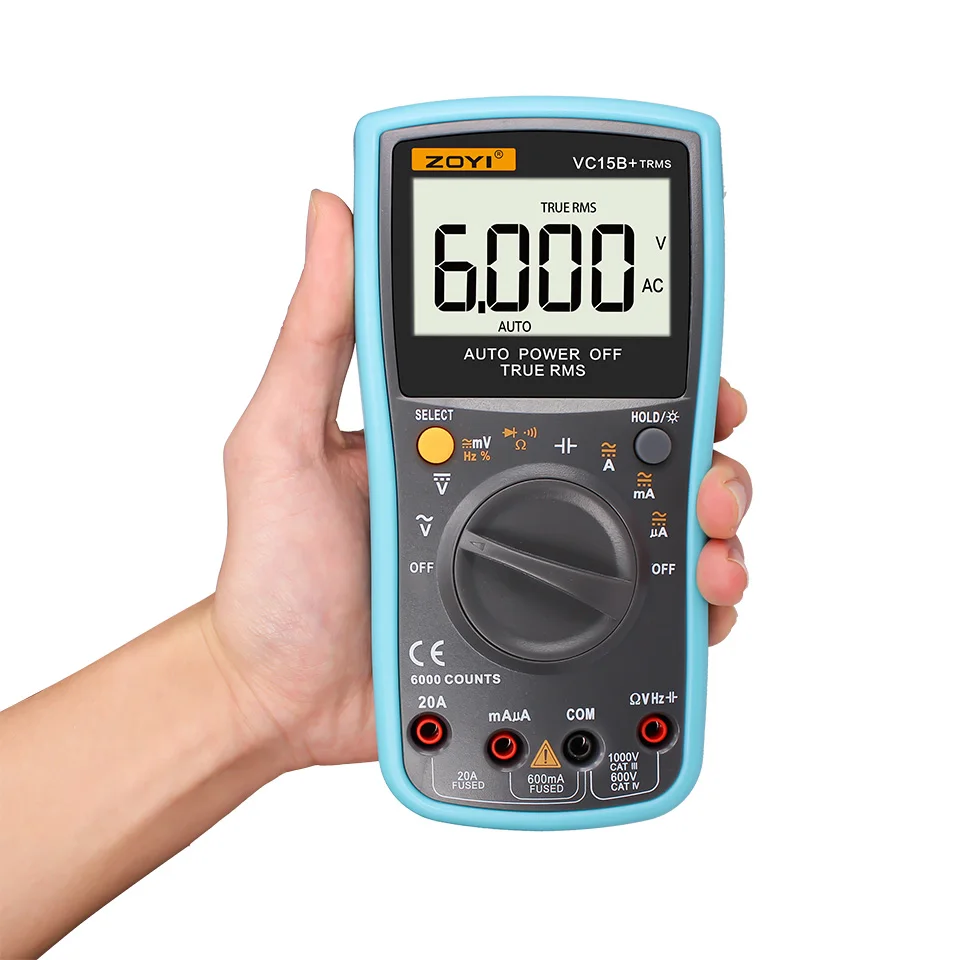 ZOYI Digital Multimeter True RMS 6000 Counts Auto Range Multimeter Tester AC/DC Ammeter Voltmeter Ohm Pocket Meter 
ZOYI Digital Multimeter True RMS 6000 Counts Auto Range Multimeter Tester AC/DC Ammeter Voltmeter Ohm Pocket Meter