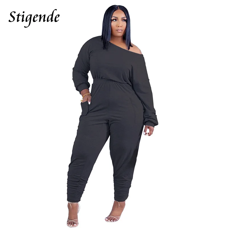 Stigende Women Long Sleeve One Shoulder Jumpsuit Slash Neck Solid Color Pocket Jumpsuit Casual Bodycon Pencil Pants XXXL
Stigende Women Long Sleeve One Shoulder Jumpsuit Slash Neck Solid Color Pocket Jumpsuit Casual Bodycon Pencil Pants XXXL
