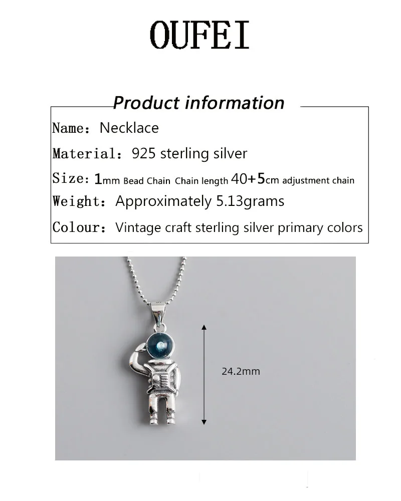 OUFEI Necklace Chain Art Luxury 925 Sterling Silver Jewelry Astronaut Limit Dainty Necklace Pendant Vintage Accessories
OUFEI Necklace Chain Art Luxury 925 Sterling Silver Jewelry Astronaut Limit Dainty Necklace Pendant Vintage Accessories