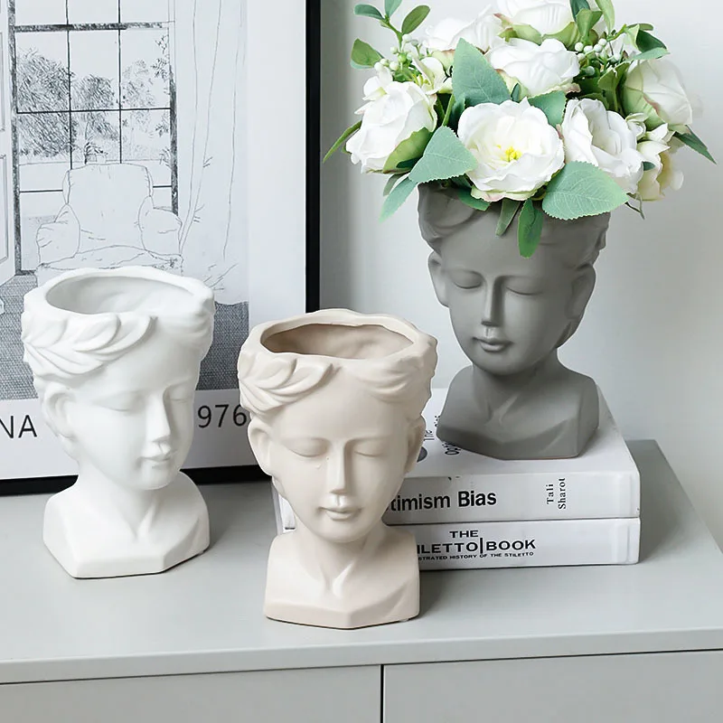 Nordic Ceramic Body Art Human Face Dried Flower Vase Sculpture Decoration Living Room Dining Room Home Decor Ornaments
Nordic Ceramic Body Art Human Face Dried Flower Vase Sculpture Decoration Living Room Dining Room Home Decor Ornaments
