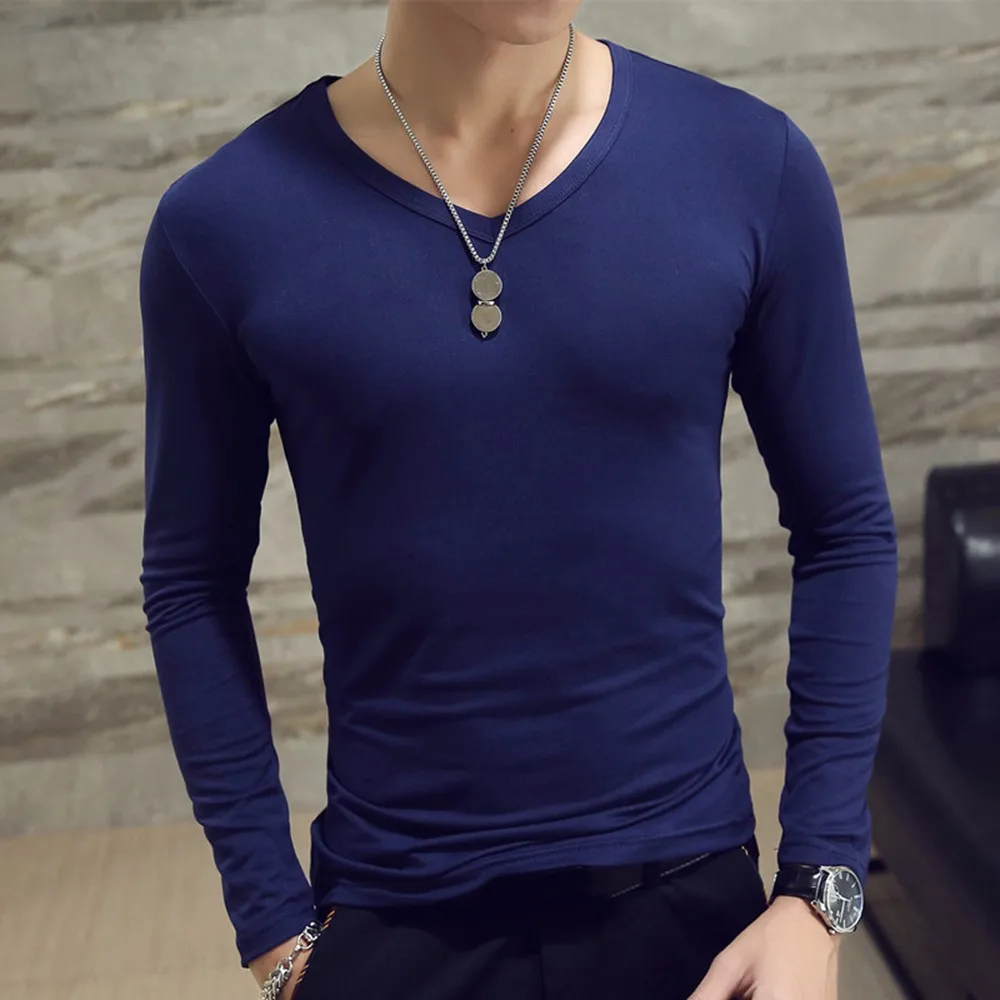 Long Sleeve T-Shirt Man Solid Spring Casual Sleeve V-neck Top Men Spring Casual Top Solid Color Pullovers Fashion Slim Basic Top
Long Sleeve T-Shirt Man Solid Spring Casual Sleeve V-neck Top Men Spring Casual Top Solid Color Pullovers Fashion Slim Basic Top