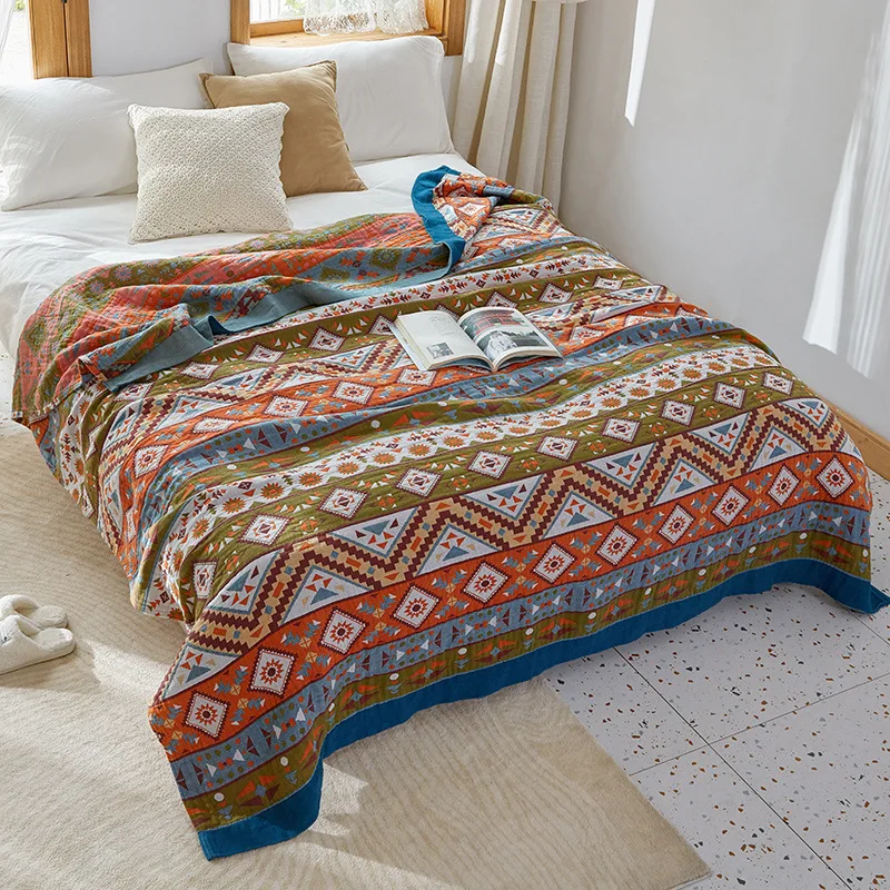 Decorative Bed Throw Blankets Summer Quilt Bohemian Cotton Gauze Yarn-Dyed Thicken Bedspreads For Bedding Sofa Cover 150*200cm
Decorative Bed Throw Blankets Summer Quilt Bohemian Cotton Gauze Yarn-Dyed Thicken Bedspreads For Bedding Sofa Cover 150*200cm