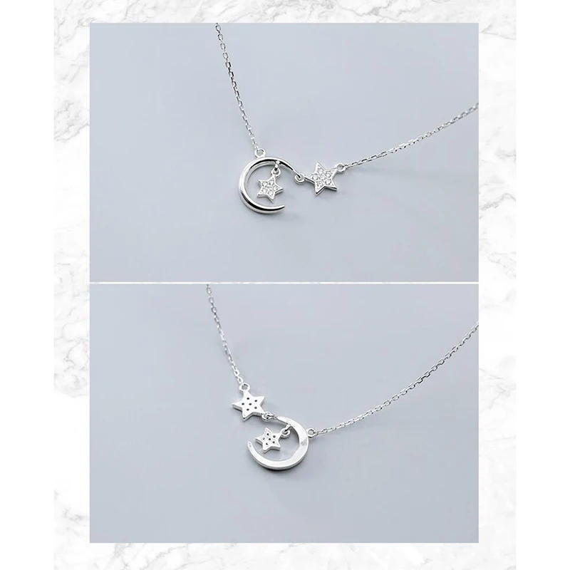POPACC 925 Sterling Silver Simple Micro Cubic Ziron Star Moon Necklaces For Women choker collares Wedding Jewelry
POPACC 925 Sterling Silver Simple Micro Cubic Ziron Star Moon Necklaces For Women choker collares Wedding Jewelry