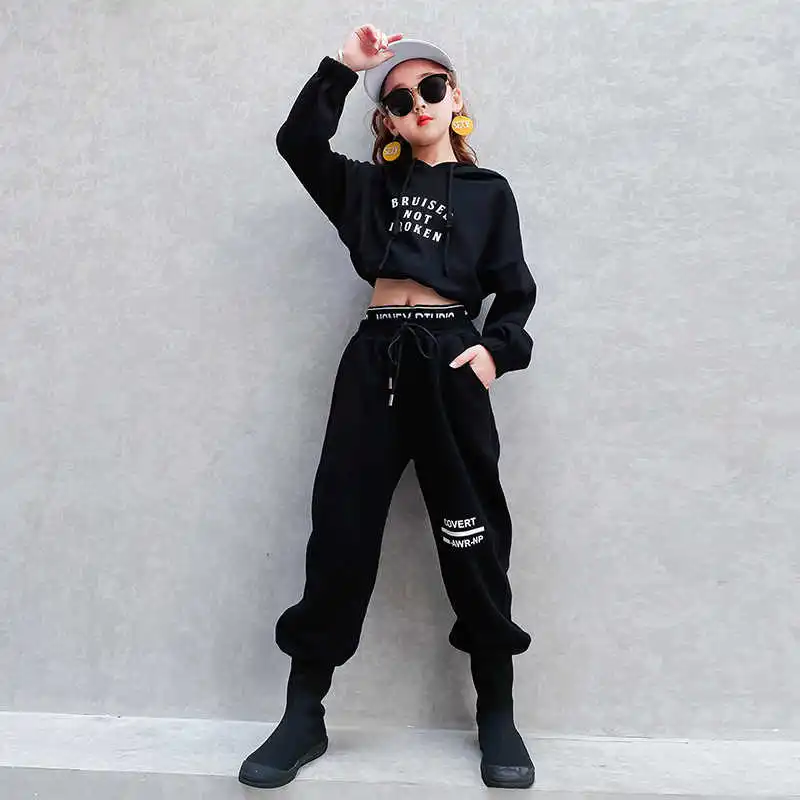 Спортивный костюм для девочек, кофта с капюшоном и штаны, с надписью 
Спортивный костюм для девочек, кофта с капюшоном и штаны, с надписью