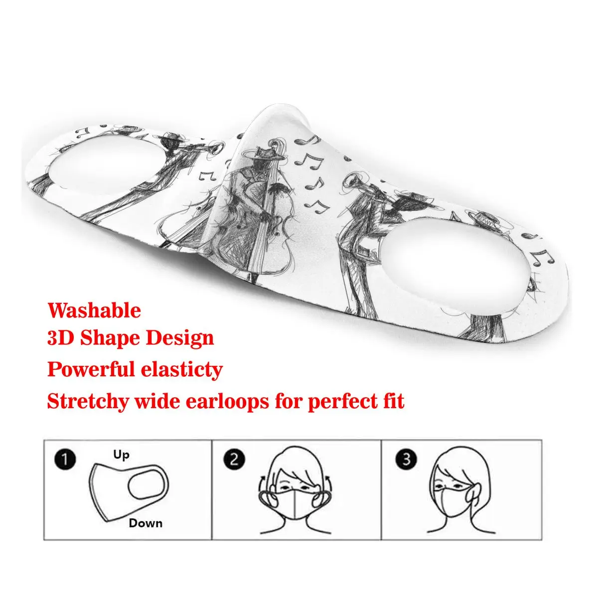 Sketch Style Of Jazz Music Print Dust Mask Mouth-Muffle Washable Fabric Adult Protective Face Windproof
Sketch Style Of Jazz Music Print Dust Mask Mouth-Muffle Washable Fabric Adult Protective Face Windproof