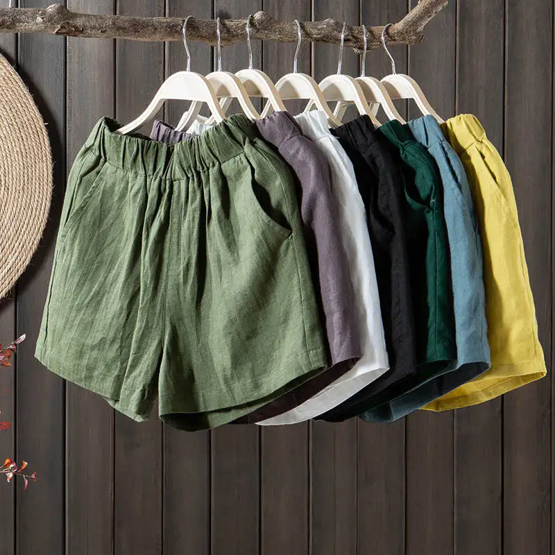 Vintage Elastic Waist Cotton And Linen Shorts Women Wide Leg Straight Summer Shorts Plus Size Loose Casual Shorts Female C7261
Vintage Elastic Waist Cotton And Linen Shorts Women Wide Leg Straight Summer Shorts Plus Size Loose Casual Shorts Female C7261