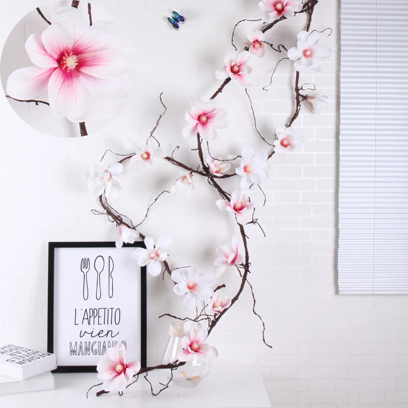 185cm Silk Magnolia Flowers Vines Orchid Wall Hanging Rattan Tree Liana Garland Artificial Plants Wedding Arch Party Home Decora
185cm Silk Magnolia Flowers Vines Orchid Wall Hanging Rattan Tree Liana Garland Artificial Plants Wedding Arch Party Home Decora