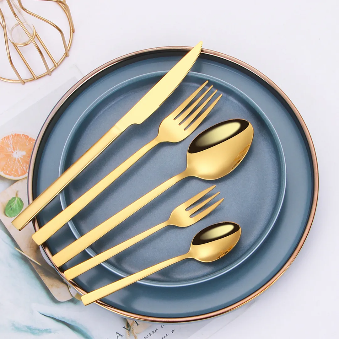 Gold Stainless Steel Cutlery Set Spoon Fork Knife Tableware Set Golden Cutlery Kitchen Set Dinnerware 5Pcs Mirror Gold Cutlery
Gold Stainless Steel Cutlery Set Spoon Fork Knife Tableware Set Golden Cutlery Kitchen Set Dinnerware 5Pcs Mirror Gold Cutlery