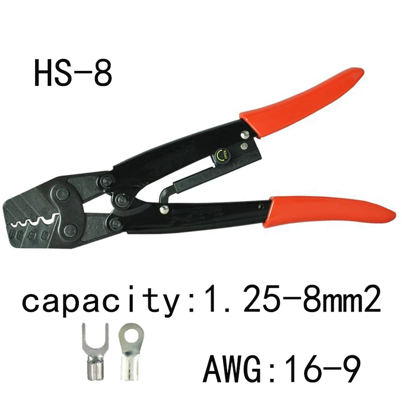 Strength-saving Terminal Crimping Tools HS-8 for 1.25-8mm2 Cable lugs crimper pliers dropshipping
Strength-saving Terminal Crimping Tools HS-8 for 1.25-8mm2 Cable lugs crimper pliers dropshipping