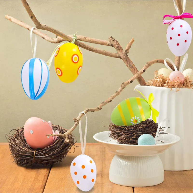 12pcs 4/6cm Plastic Easter Eggs Hanging Ornaments Easter Decorations for Home Eggs DIY Craft Kids Gift Favor Happy Easter Party
12pcs 4/6cm Plastic Easter Eggs Hanging Ornaments Easter Decorations for Home Eggs DIY Craft Kids Gift Favor Happy Easter Party
