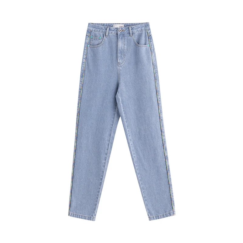 INMAN Autumn Spring Light Color Jeans Lady Streetwear Straight Pure Cotton Leisure Show Thin Long Water Wash Trousers Women's
INMAN Autumn Spring Light Color Jeans Lady Streetwear Straight Pure Cotton Leisure Show Thin Long Water Wash Trousers Women's
