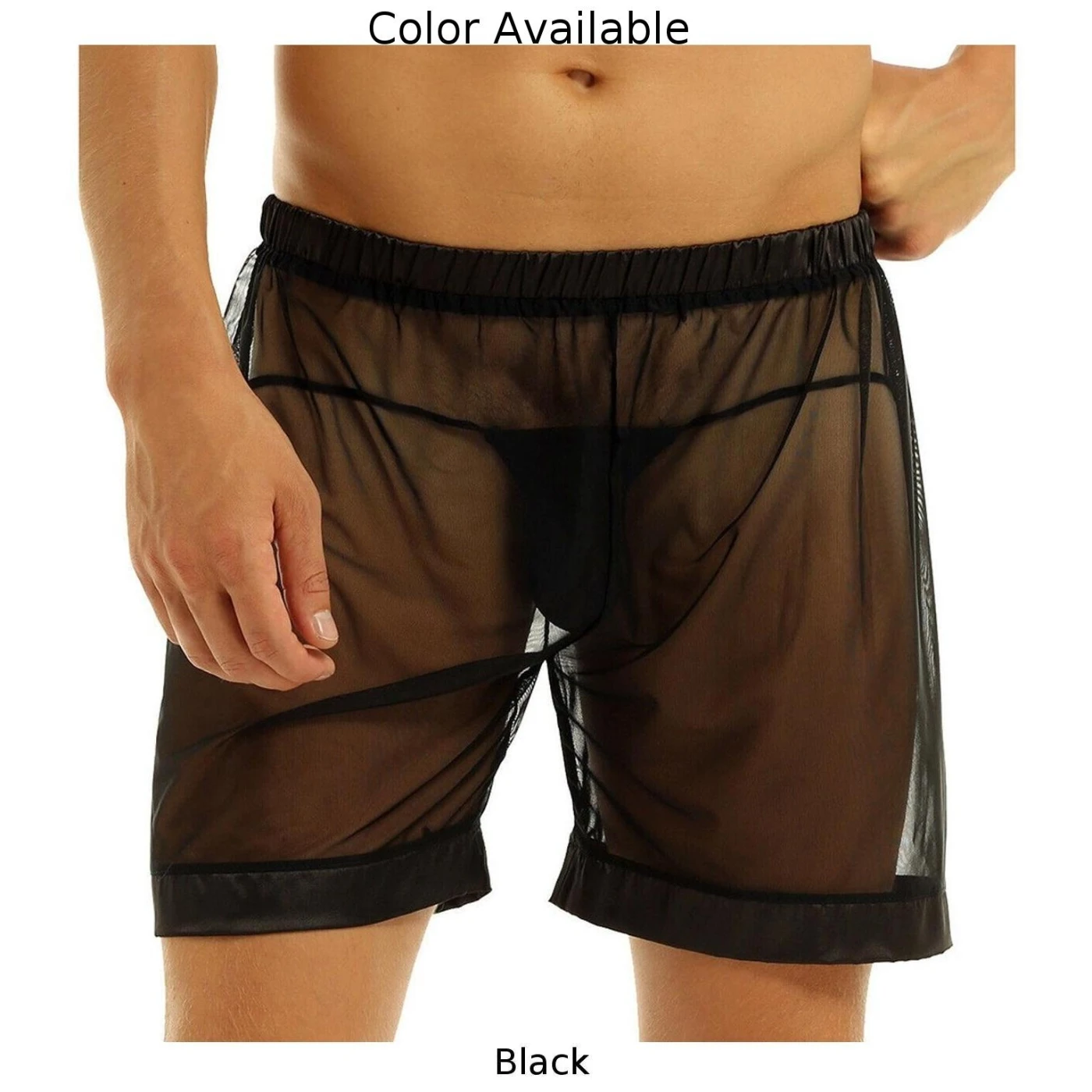 

Fashion Men Sexy Boxer Underwear Summer Hollow Out Underpants Perspective Breathtable Mesh Shorts Transparent Homme Panties