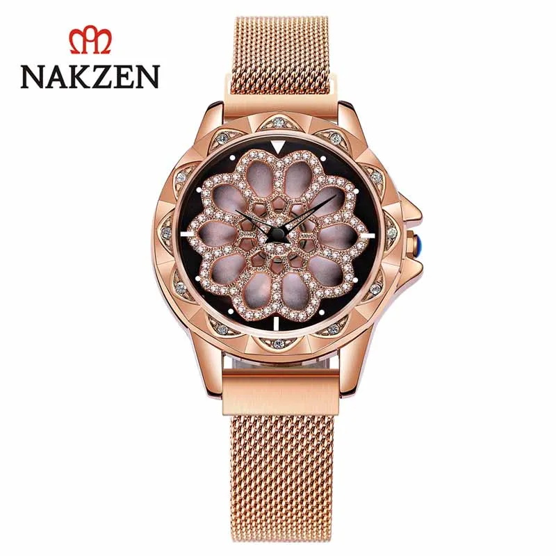 NAKZEN Top Luxury Quartz Ladies Watch Stainless Steel Montre Femme Rose Gold Wristwatch Clock Gifts For Womens Reloj Mujer
NAKZEN Top Luxury Quartz Ladies Watch Stainless Steel Montre Femme Rose Gold Wristwatch Clock Gifts For Womens Reloj Mujer