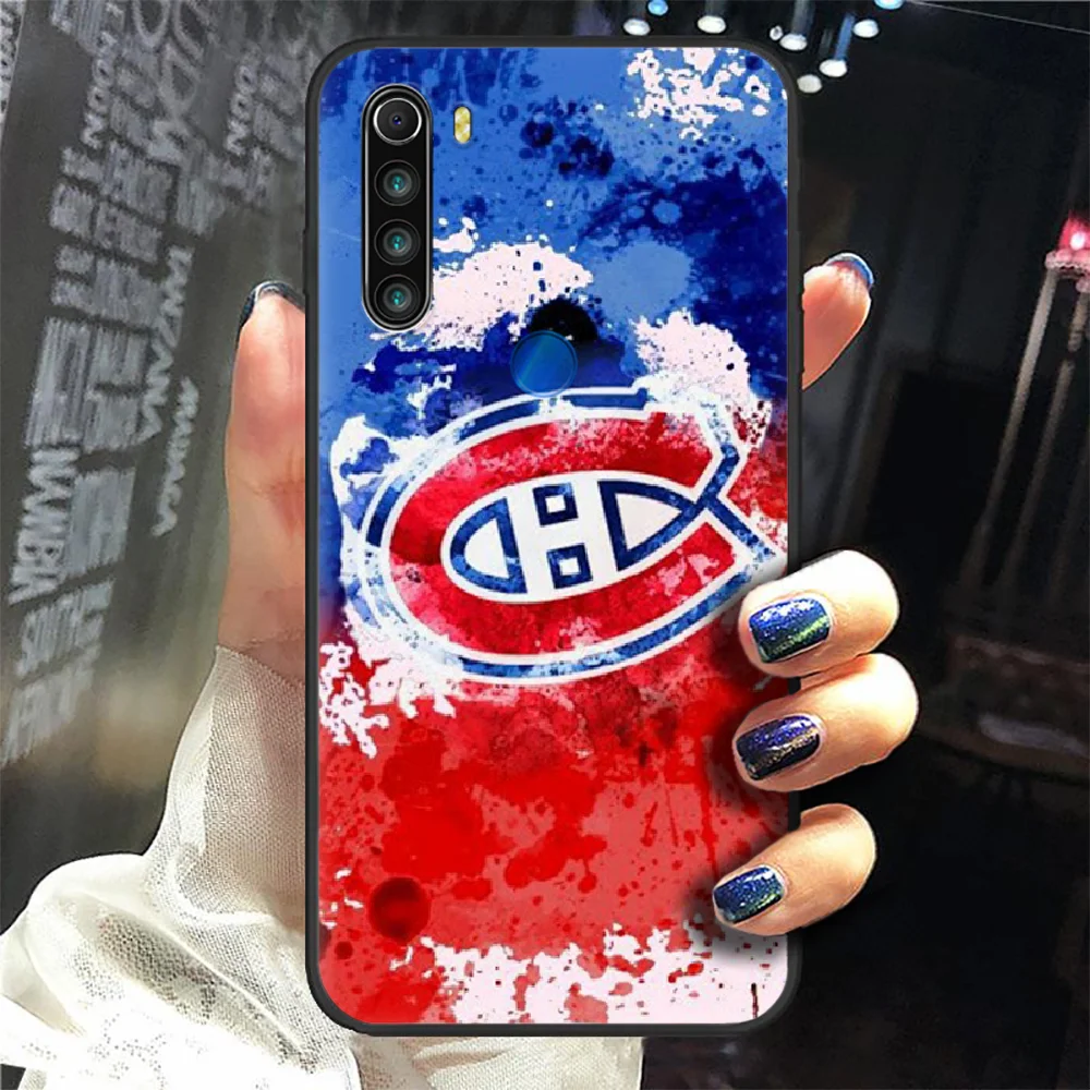 

Ice Hockey Montreal Canadien Phone Case Cover Hull For XIAOMI Redmi 7a 8a S2 K20 NOTE 5 5a 6 7 8 8t 9 9s Pro Max black Back
