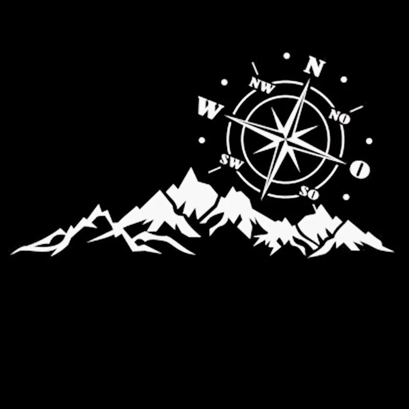 High Quality Personality Car Sticker Compass Navigate Mountain Offroad PVC Decal No Fading Sunscreen Waterproof 34CMX18CM | Автомобили и