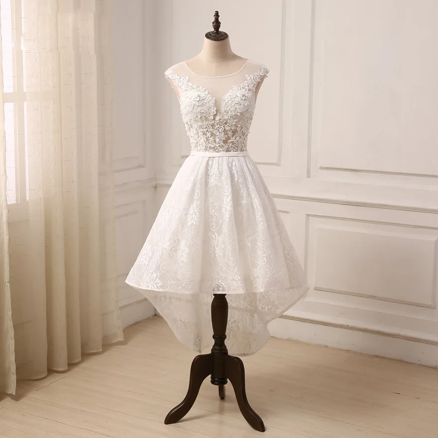 Jiayigong Cheap Ivory Wedding Dress Cap Sleeve Applique Beaded Lace Hi-Lo Beading Wedding Gowns Bride Robe De Mariage
Jiayigong Cheap Ivory Wedding Dress Cap Sleeve Applique Beaded Lace Hi-Lo Beading Wedding Gowns Bride Robe De Mariage