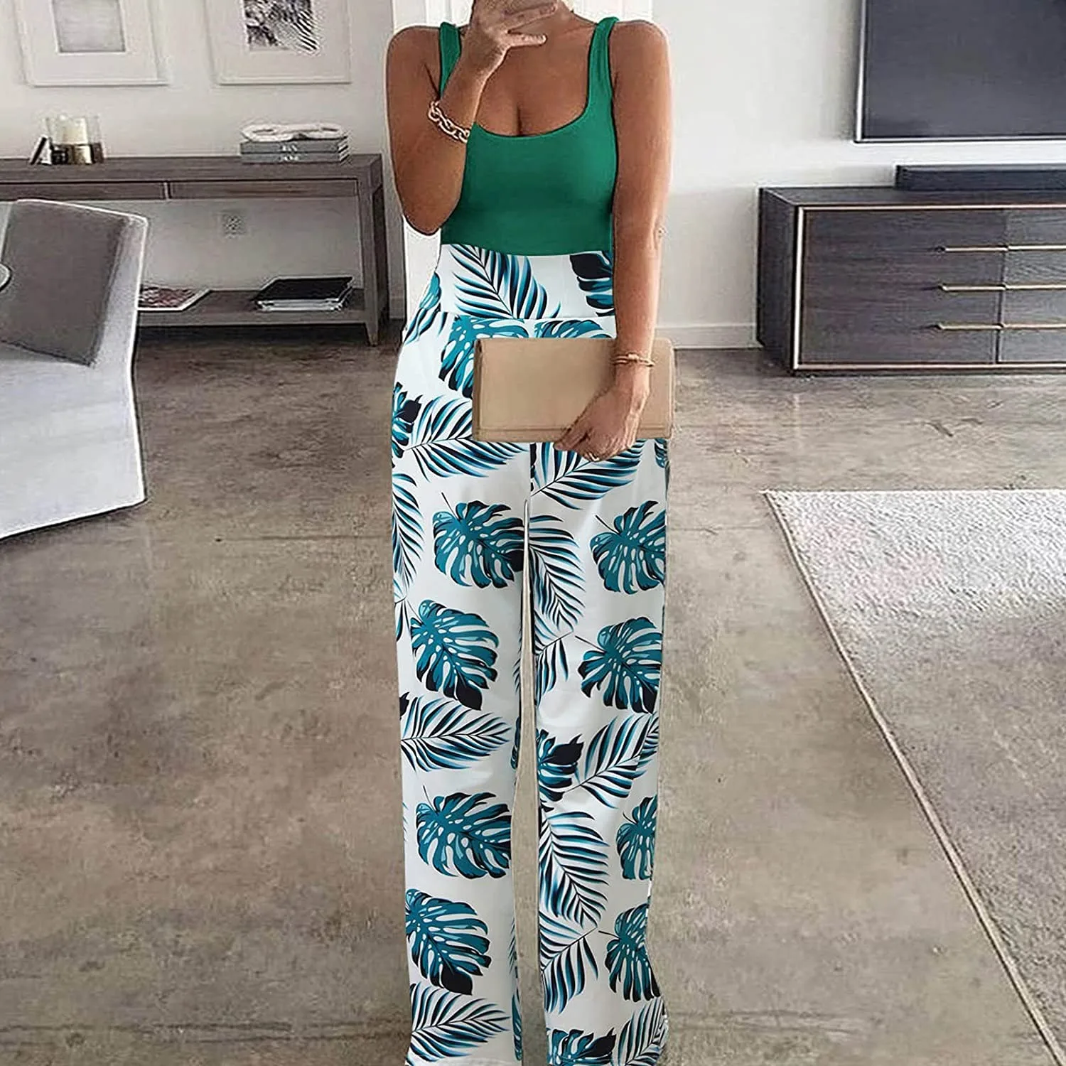 Женский Повседневный комбинезон с завышенной талией, свободный однотонный комбинезон без рукавов, комбинезон с широкими штанинами в стиле ...
Женский Повседневный комбинезон с завышенной талией, свободный однотонный комбинезон без рукавов, комбинезон с широкими штанинами в стиле ...