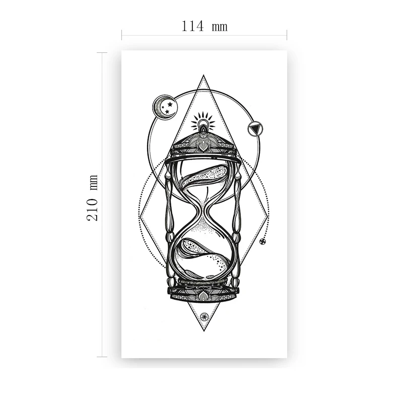 Time Hourglass Geometric Waterproof Temporary Tattoo Sticker Black Hannah Flower Fake Tattoos Flash Tatoo Arm Body Art Women Men
Time Hourglass Geometric Waterproof Temporary Tattoo Sticker Black Hannah Flower Fake Tattoos Flash Tatoo Arm Body Art Women Men