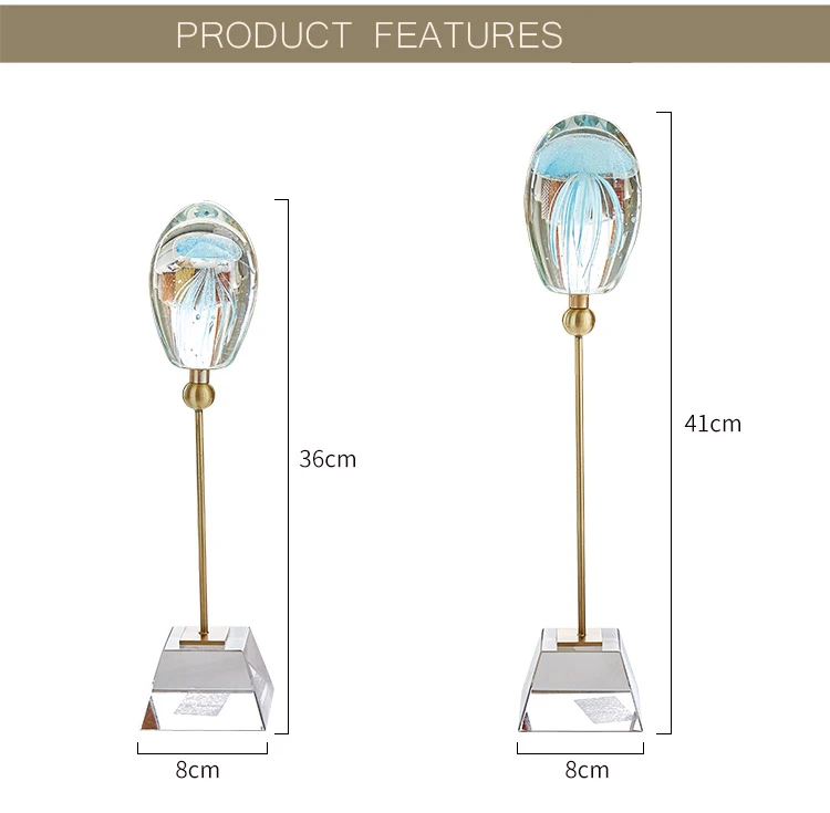 Home Decoration Accessories Blue jellyfish Crystal Glass Sculpture Decoration Figurine Living Room Ornament Office Metal Gift
Home Decoration Accessories Blue jellyfish Crystal Glass Sculpture Decoration Figurine Living Room Ornament Office Metal Gift