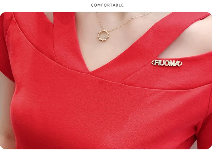 Summer Korean Style Cotton Solid T-Shirt Chic Sexy V-Neck Hollow Out Women Tops Short Sleeve Bottoming Shirt Casual Tees T15521A
Summer Korean Style Cotton Solid T-Shirt Chic Sexy V-Neck Hollow Out Women Tops Short Sleeve Bottoming Shirt Casual Tees T15521A