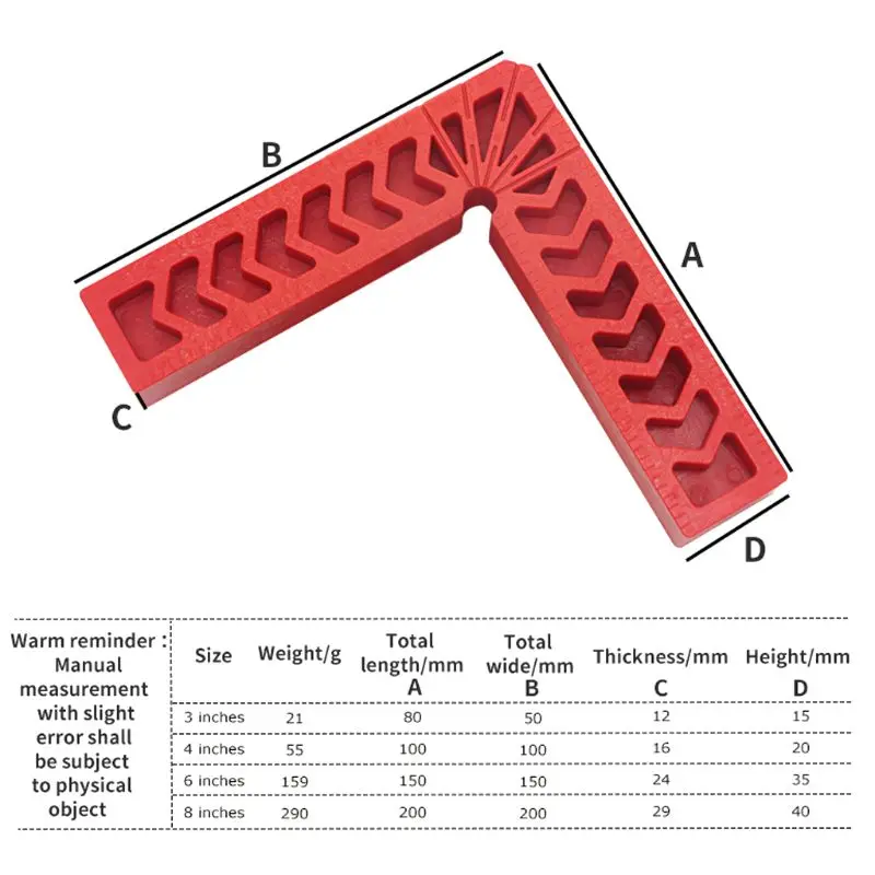 Positioning Squares Ruler Woodworking Tool Clamping Right Angle for Box Cabinet
Positioning Squares Ruler Woodworking Tool Clamping Right Angle for Box Cabinet