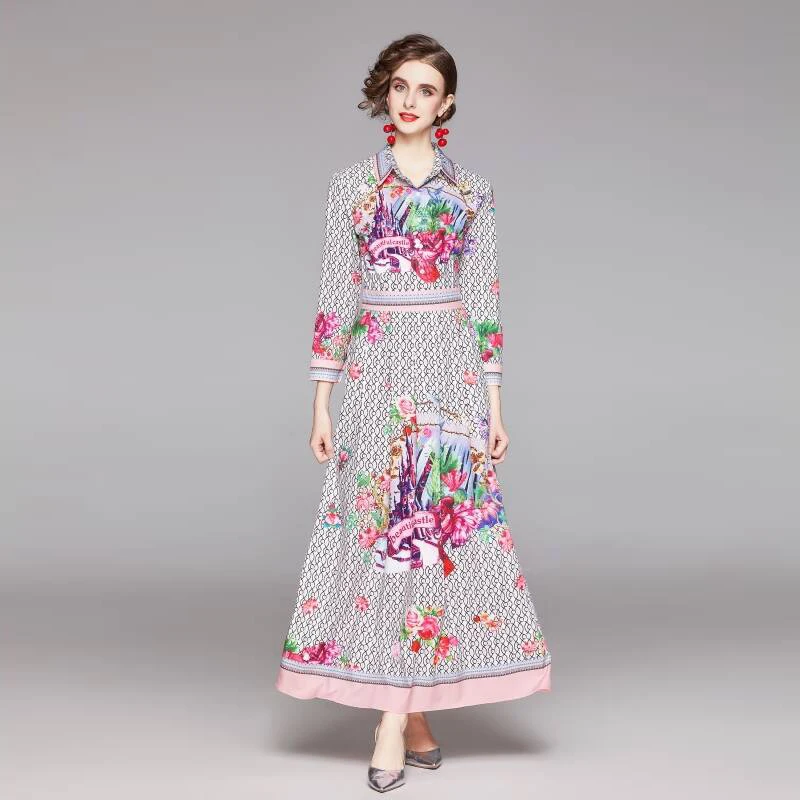 2021 Spring Runway Fashion Floral Maxi Dress Women's Long Sleeve Lapel Flower Print Holiday Robe Female Vintage Party Long Dress
2021 Spring Runway Fashion Floral Maxi Dress Women's Long Sleeve Lapel Flower Print Holiday Robe Female Vintage Party Long Dress