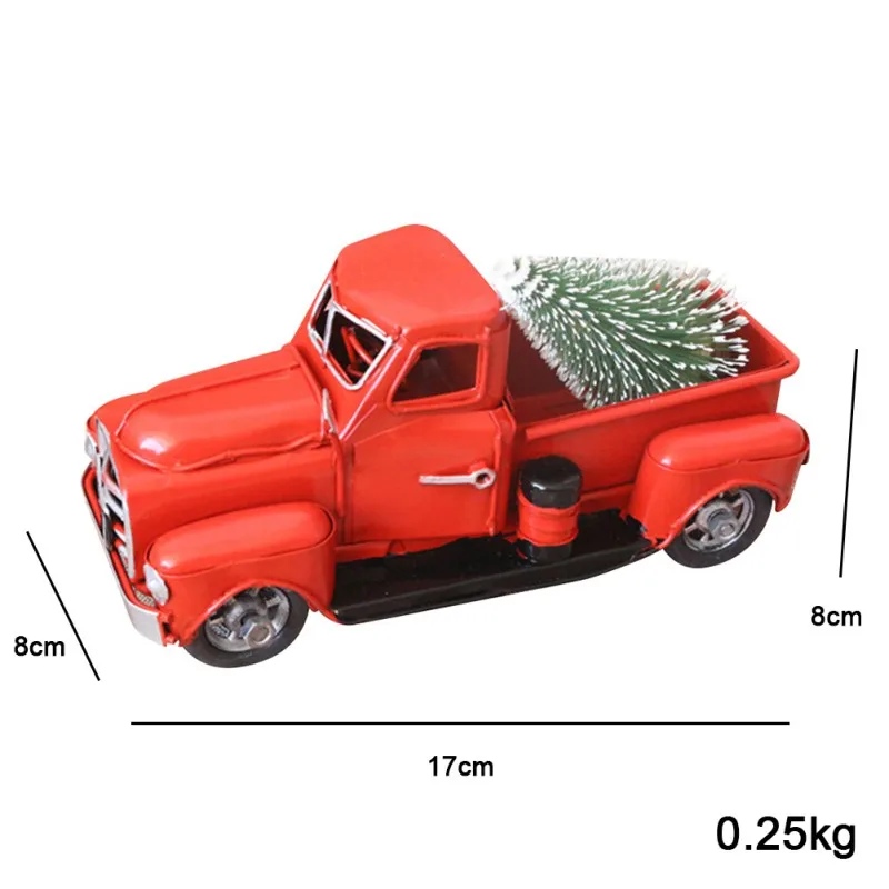 Christmas vintage red truck handmade, red metal truck and car model for holiday tabletop decoration
Christmas vintage red truck handmade, red metal truck and car model for holiday tabletop decoration