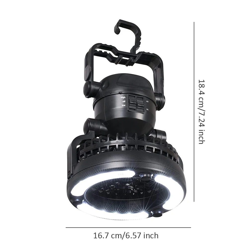 2 In 1 Camping Ceiling Fan Light Portable Hanging Flashlight 18LED Bulbs Fan Camping Lantern Battery Power Outdoor Tent Lamp
2 In 1 Camping Ceiling Fan Light Portable Hanging Flashlight 18LED Bulbs Fan Camping Lantern Battery Power Outdoor Tent Lamp