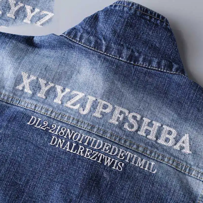 Wholesale 2021 Casual street Men's Denim Jacket Spring and Autumn Men's Student Slim Handsome washing 3D embroidered Jacket
Wholesale 2021 Casual street Men's Denim Jacket Spring and Autumn Men's Student Slim Handsome washing 3D embroidered Jacket