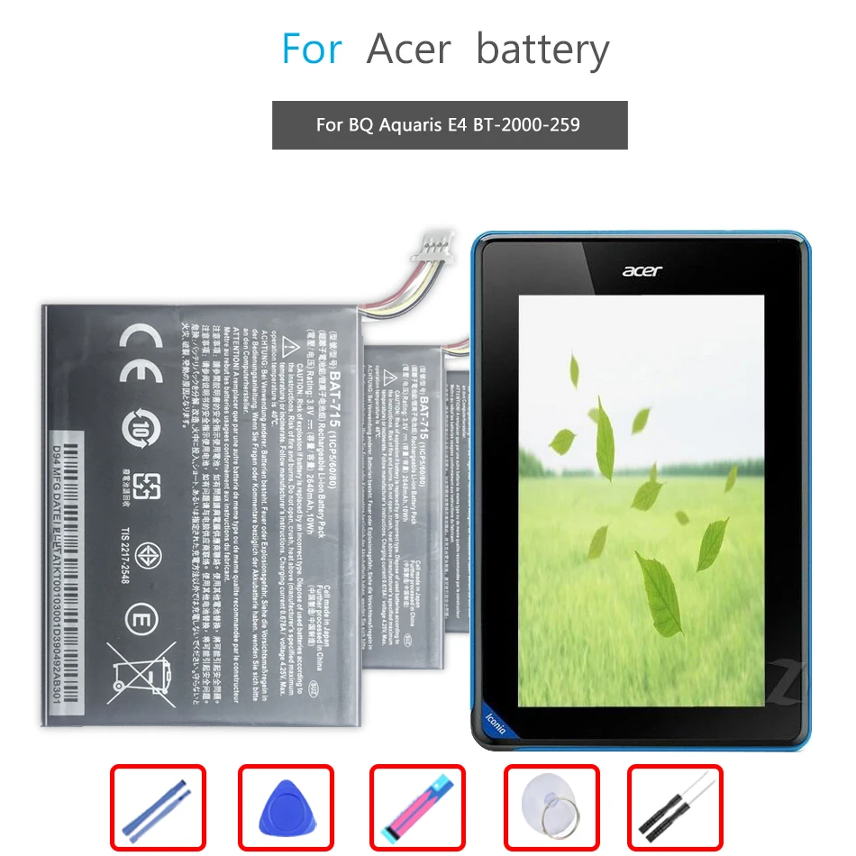 

Планшета литий-полимерный аккумулятор Батарея для Acer Iconia Tab B1 B1-A71 B1-710 Замена Батарея 2640 мА/ч, с рукавом "летучая мышь" 715