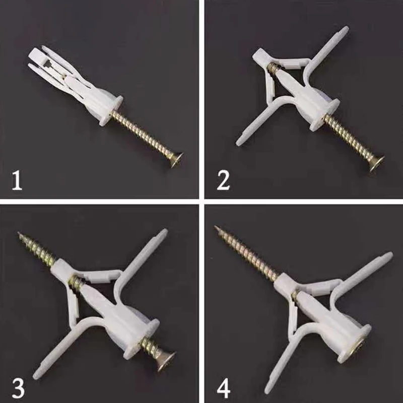 50/100pcs Expansion Drywall Anchors Kit Butterfly/Aircraft Shape Anchors Pierced Special For Nylon Plastic Gypsum Board
50/100pcs Expansion Drywall Anchors Kit Butterfly/Aircraft Shape Anchors Pierced Special For Nylon Plastic Gypsum Board