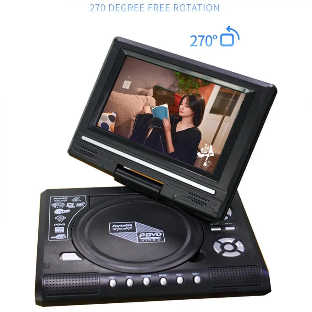 7.8 Inch Portable HD TV Home Car DVD Player VCD CD MP3 DVD Player USB SD Cards RCA TV Portatil Cable Game 16:9 Rotate LCD Screen
7.8 Inch Portable HD TV Home Car DVD Player VCD CD MP3 DVD Player USB SD Cards RCA TV Portatil Cable Game 16:9 Rotate LCD Screen