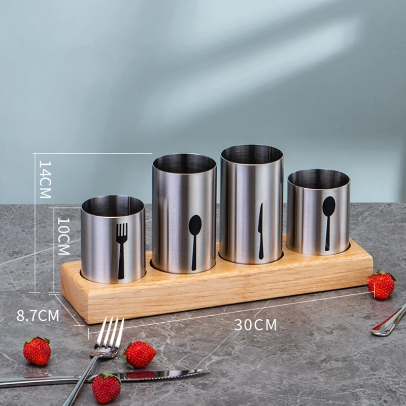 Держатель для столовых приборов с 4 чашками, корзина из нержавеющей стали для столовых приборов с деревянной подставкой для вилки, ножа, лож...
Держатель для столовых приборов с 4 чашками, корзина из нержавеющей стали для столовых приборов с деревянной подставкой для вилки, ножа, лож...